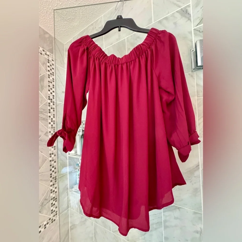Wishlist Red Off-Shoulder Blouse - Picture 3 of 4